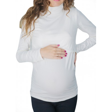 Гольф для вагітних з секретом для годування Білий